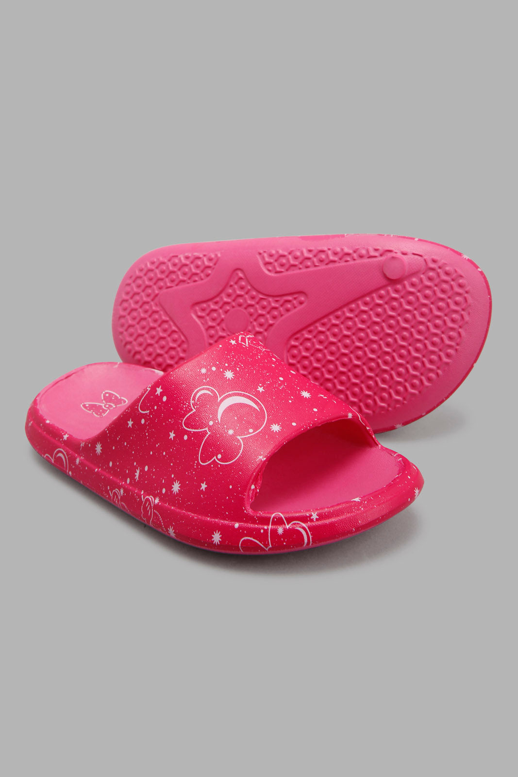 Redtag-Fuchsia-Minnie-Character-Print-Slide-Category:Flip-Flops,-CHR,-Colour:Fuchsia,-Filter:Girls-Footwear-(3-to-5-Yrs),-GIR-Flip-Flops,-New-In,-New-In-GIR-FOO,-Non-Sale,-Section:Girls-(0-to-14Yrs),-W22A-Girls-3 to 5 Years