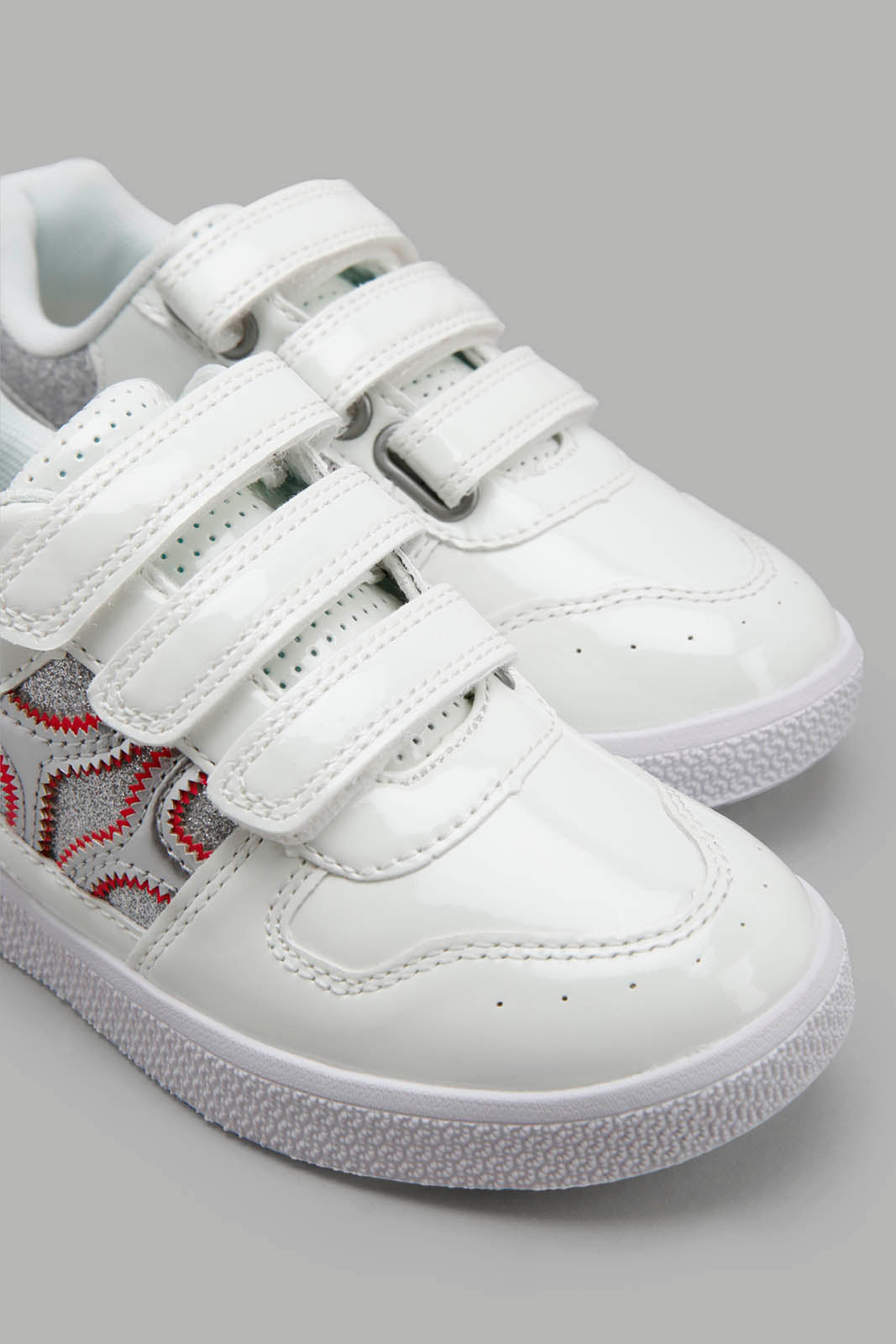 Redtag-White-Multi-Piece-Sneaker-Category:Trainers,-Colour:White,-Filter:Girls-Footwear-(3-to-5-Yrs),-GIR-Trainers,-New-In,-New-In-GIR-FOO,-Non-Sale,-Section:Girls-(0-to-14Yrs),-W22O-Girls-3 to 5 Years