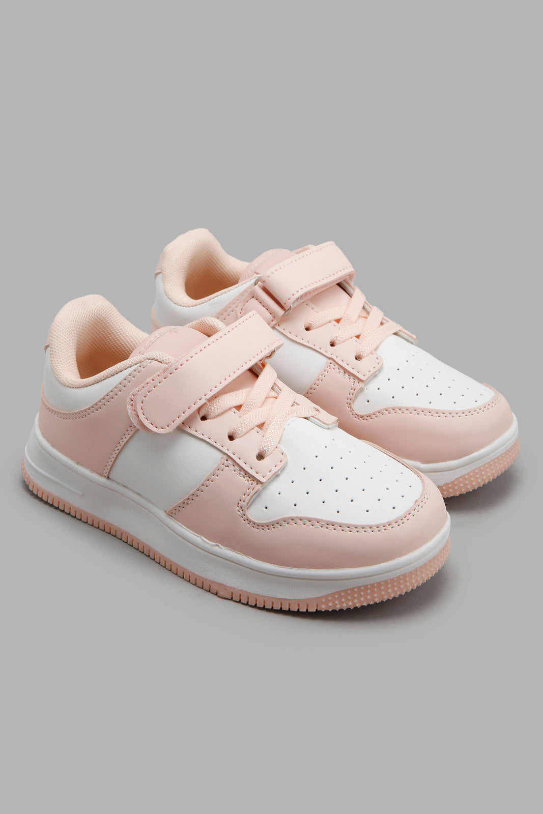Redtag-Pale-Pink-Multi-Piece-Sneaker-Category:Trainers,-Colour:Pink,-Filter:Girls-Footwear-(3-to-5-Yrs),-GIR-Trainers,-New-In,-New-In-GIR-FOO,-Non-Sale,-Section:Girls-(0-to-14Yrs),-W22A-Girls-3 to 5 Years