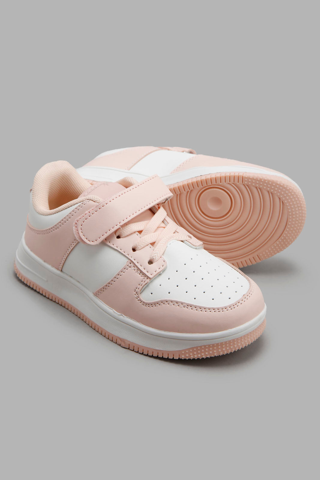 Redtag-Pale-Pink-Multi-Piece-Sneaker-Category:Trainers,-Colour:Pink,-Filter:Girls-Footwear-(3-to-5-Yrs),-GIR-Trainers,-New-In,-New-In-GIR-FOO,-Non-Sale,-Section:Girls-(0-to-14Yrs),-W22A-Girls-3 to 5 Years
