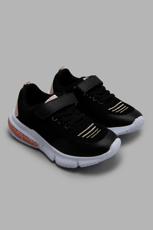 Redtag-Black-Glitter-Thread-Sneaker-Category:Trainers,-Colour:Black,-Filter:Girls-Footwear-(3-to-5-Yrs),-GIR-Trainers,-New-In,-New-In-GIR-FOO,-Non-Sale,-Section:Girls-(0-to-14Yrs),-W22O-Girls-3 to 5 Years