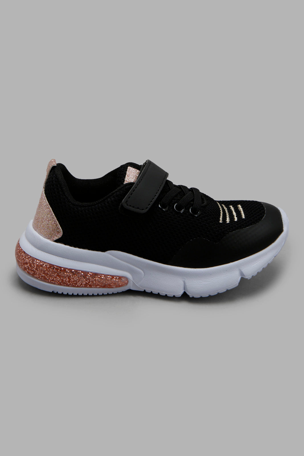 Redtag-Black-Glitter-Thread-Sneaker-Category:Trainers,-Colour:Black,-Filter:Girls-Footwear-(3-to-5-Yrs),-GIR-Trainers,-New-In,-New-In-GIR-FOO,-Non-Sale,-Section:Girls-(0-to-14Yrs),-W22O-Girls-3 to 5 Years