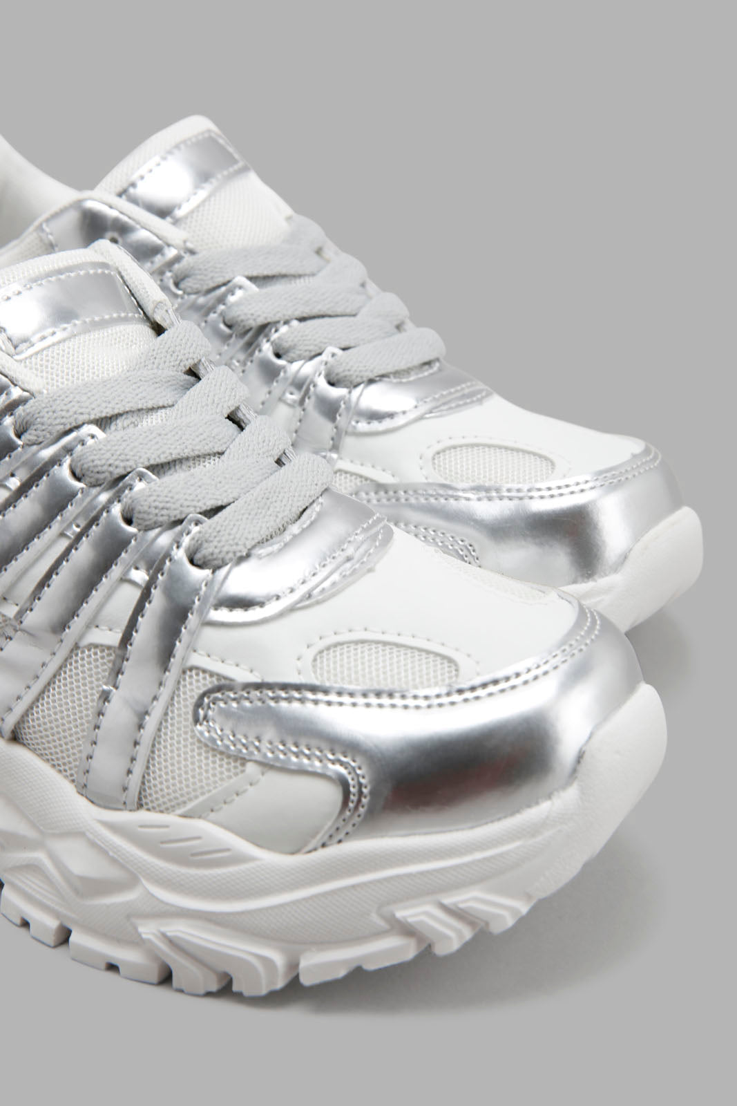 Redtag-Pale-Grey-Lace-Up-Trainer-Category:Trainers,-Colour:Grey,-Filter:Girls-Footwear-(5-to-14-Yrs),-GSR-Trainers,-New-In,-New-In-GSR-FOO,-Non-Sale,-Section:Girls-(0-to-14Yrs),-W22A-Senior-Girls-5 to 14 Years