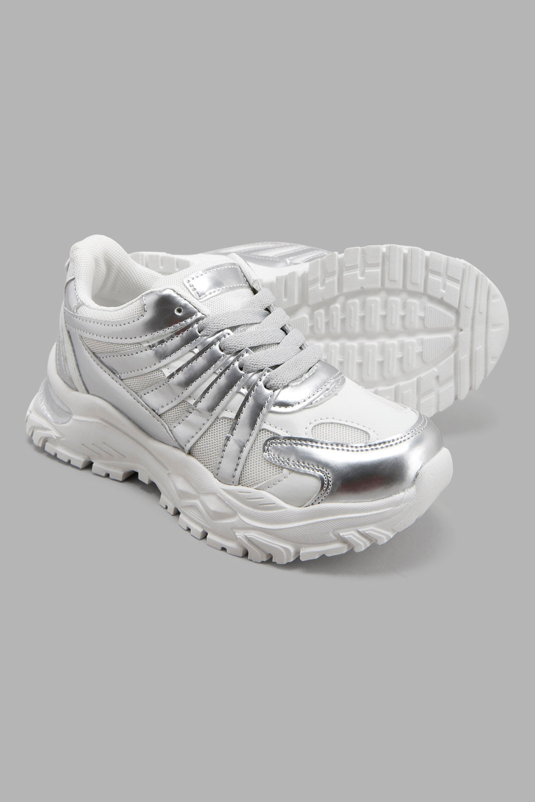 Redtag-Pale-Grey-Lace-Up-Trainer-Category:Trainers,-Colour:Grey,-Filter:Girls-Footwear-(5-to-14-Yrs),-GSR-Trainers,-New-In,-New-In-GSR-FOO,-Non-Sale,-Section:Girls-(0-to-14Yrs),-W22A-Senior-Girls-5 to 14 Years