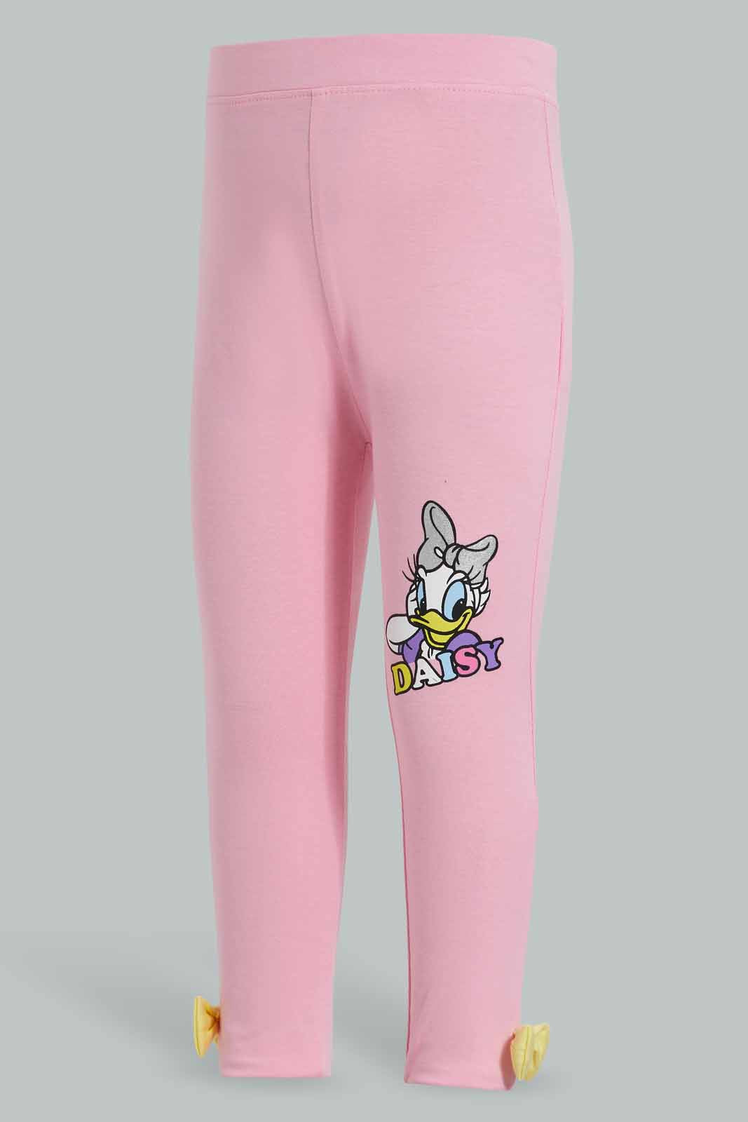 Redtag-Pink-Daisy-Print-Leggings-Leggings-Infant-Girls-3 to 24 Months