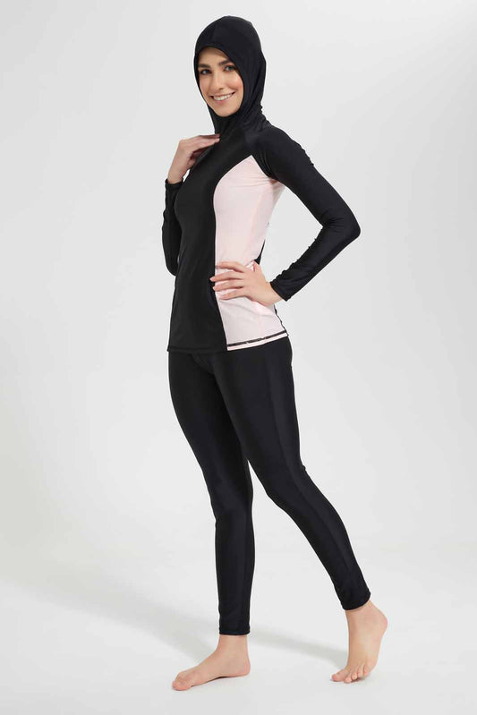 Redtag-Black-Solid-Burkini-Category:Swimwear,-Colour:Black,-Deals:New-In,-Filter:Women's-Clothing,-New-In-Women,-Non-Sale,-S22C,-Section:Women,-Women-Swimwear--
