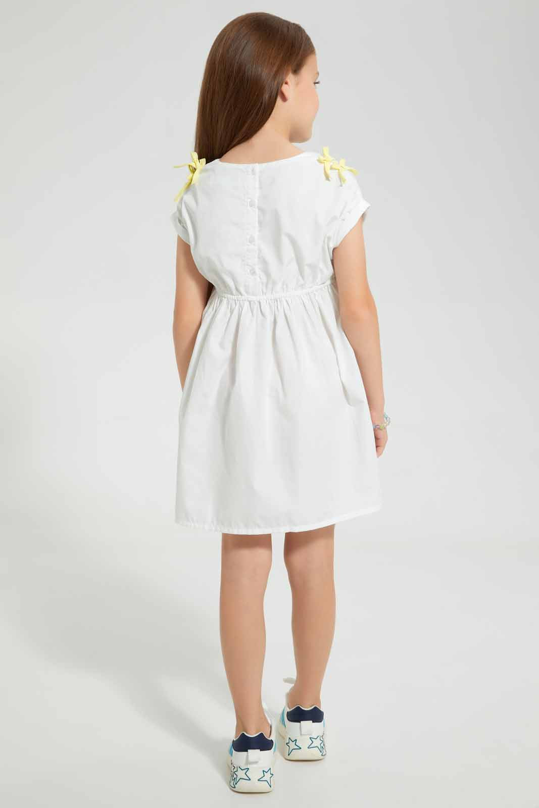 Redtag-White-Embroidered-Dress-Dresses-Girls-2 to 8 Years