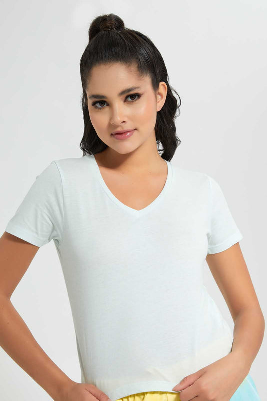 Redtag-Mint-V-Neck-T-Shirt-V-Neck-T-Shirts-Women's-