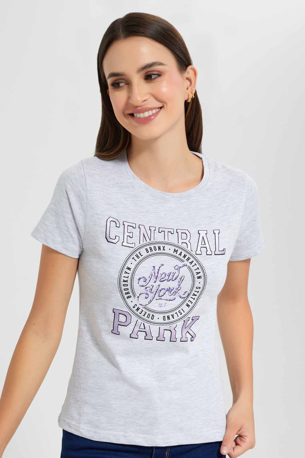 Redtag-Grey-Cental-Park-Print-T-Shirt-Category:T-Shirts,-Colour:Grey,-Filter:Women's-Clothing,-New-In,-New-In-Women,-Non-Sale,-S22D,-Section:Women,-TBL,-Women-T-Shirts-Women's-