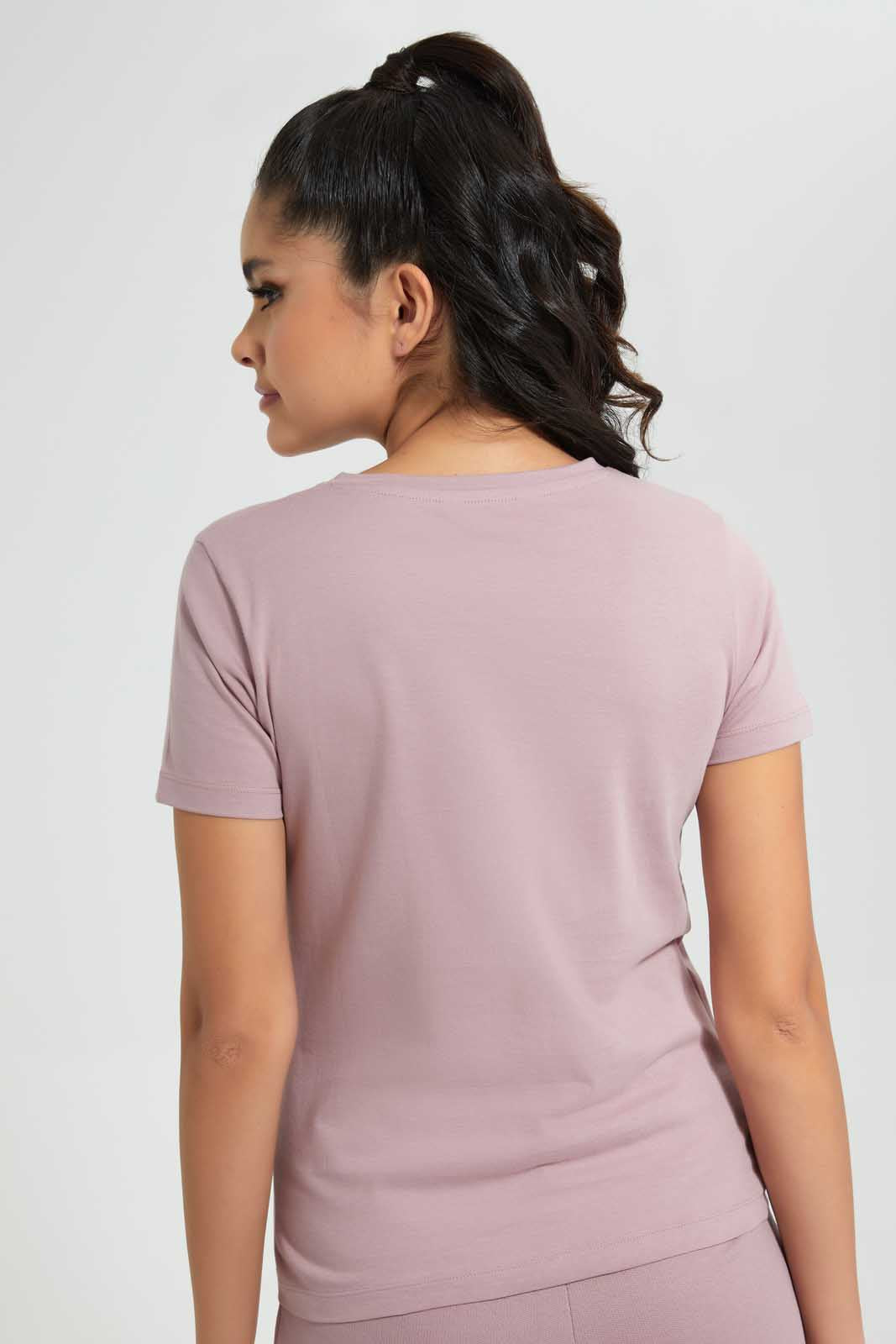 Redtag-Mauve-Crew-Neck-T-Shirt-Graphic-T-Shirts-Women's-