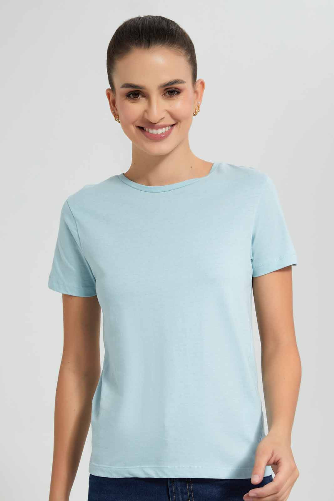 Redtag-Mint--Crew-Neck-T-Shirt-Category:T-Shirts,-Colour:Blue,-Filter:Women's-Clothing,-New-In,-New-In-Women,-Non-Sale,-S22D,-Section:Women,-TBL,-Women-T-Shirts-Women's-