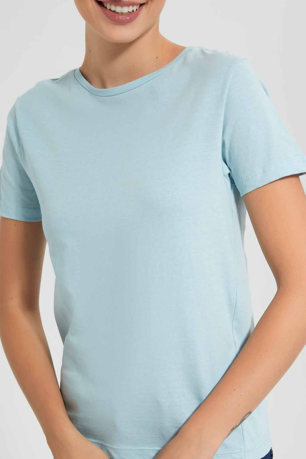 Redtag-Mint--Crew-Neck-T-Shirt-Category:T-Shirts,-Colour:Blue,-Filter:Women's-Clothing,-New-In,-New-In-Women,-Non-Sale,-S22D,-Section:Women,-TBL,-Women-T-Shirts-Women's-