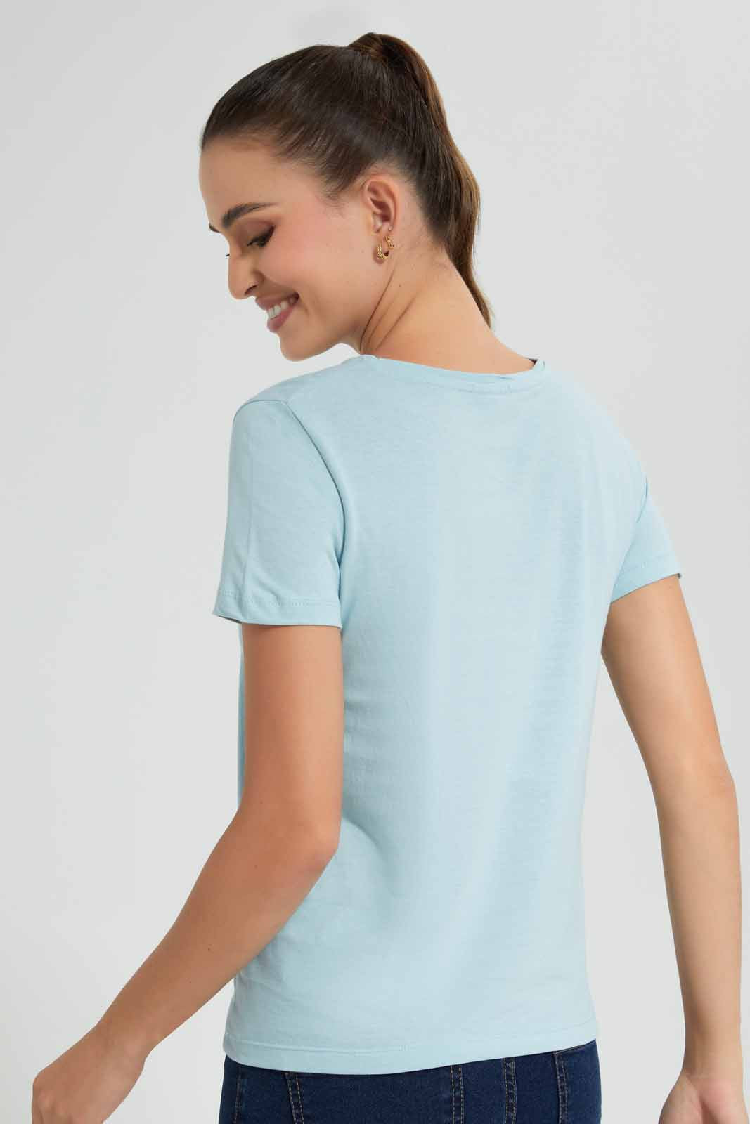 Redtag-Mint--Crew-Neck-T-Shirt-Category:T-Shirts,-Colour:Blue,-Filter:Women's-Clothing,-New-In,-New-In-Women,-Non-Sale,-S22D,-Section:Women,-TBL,-Women-T-Shirts-Women's-