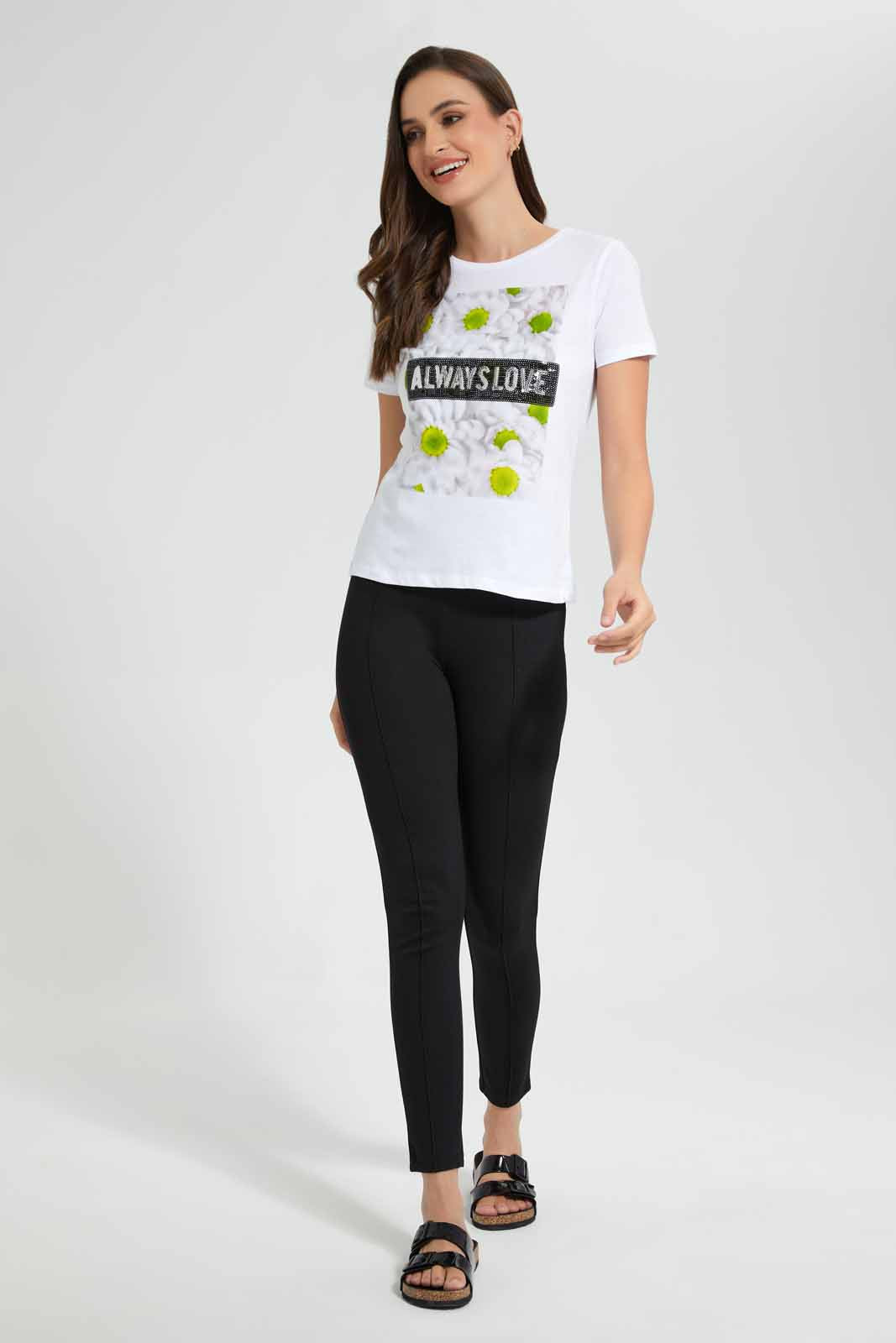 Redtag-Lemon-Always-Love-Embellished-T-Shirt-Category:T-Shirts,-Colour:Lemon,-Filter:Women's-Clothing,-New-In,-New-In-Women,-Non-Sale,-S22D,-Section:Women,-TBL,-Women-T-Shirts-Women's-