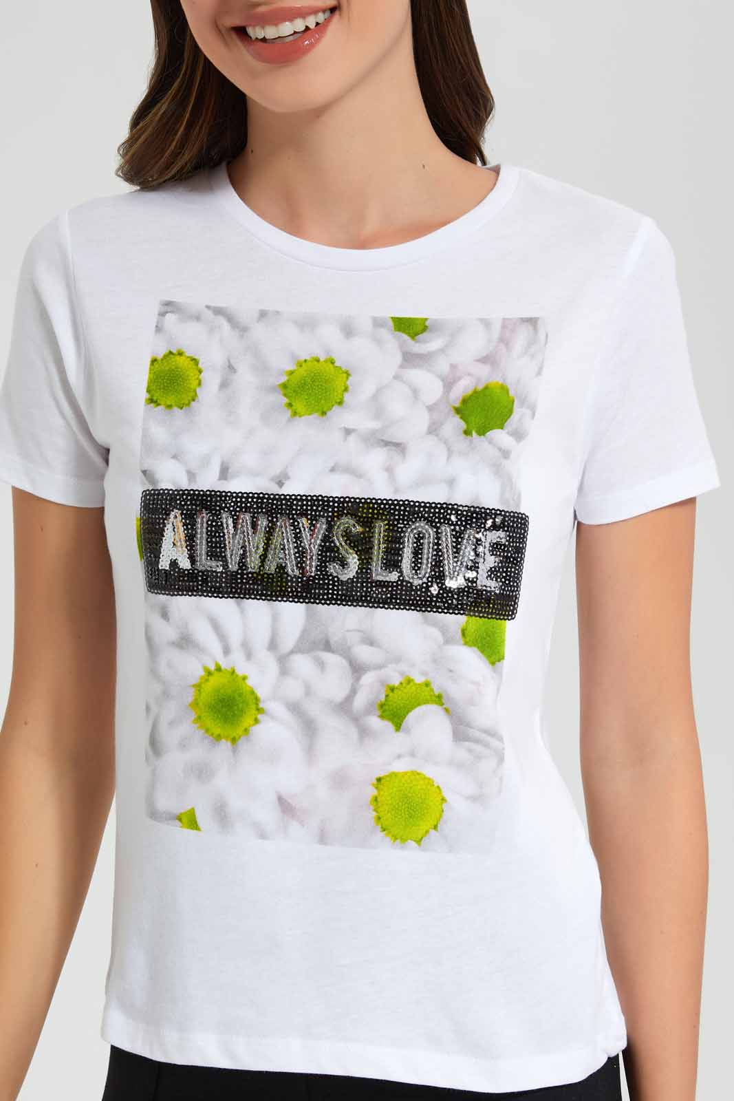 Redtag-Lemon-Always-Love-Embellished-T-Shirt-Category:T-Shirts,-Colour:Lemon,-Filter:Women's-Clothing,-New-In,-New-In-Women,-Non-Sale,-S22D,-Section:Women,-TBL,-Women-T-Shirts-Women's-