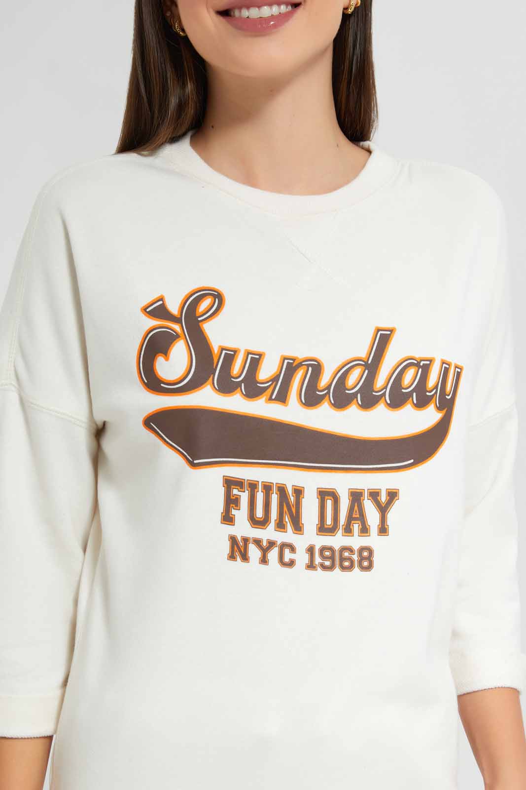 Ivory Printed Sweatshirt