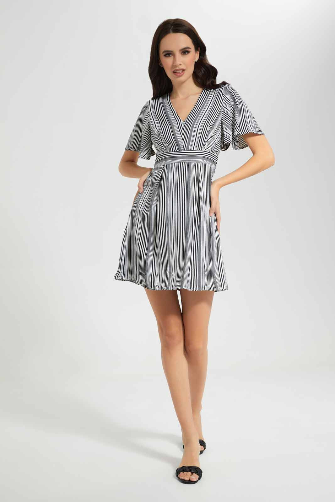 Redtag-Assorted-Striped-Skater-Dress-Category:Dresses,-Colour:Assorted,-Deals:New-In,-Filter:Women's-Clothing,-New-In-Women-APL,-Non-Sale,-S22C,-Section:Women,-Women-Dresses-Women's-