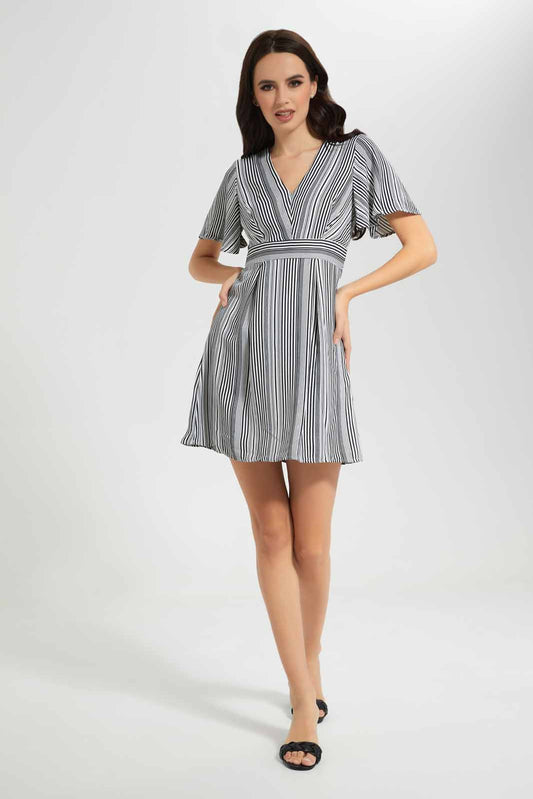 Redtag-Assorted-Striped-Skater-Dress-Category:Dresses,-Colour:Assorted,-Deals:New-In,-Filter:Women's-Clothing,-New-In-Women-APL,-Non-Sale,-S22C,-Section:Women,-Women-Dresses-Women's-