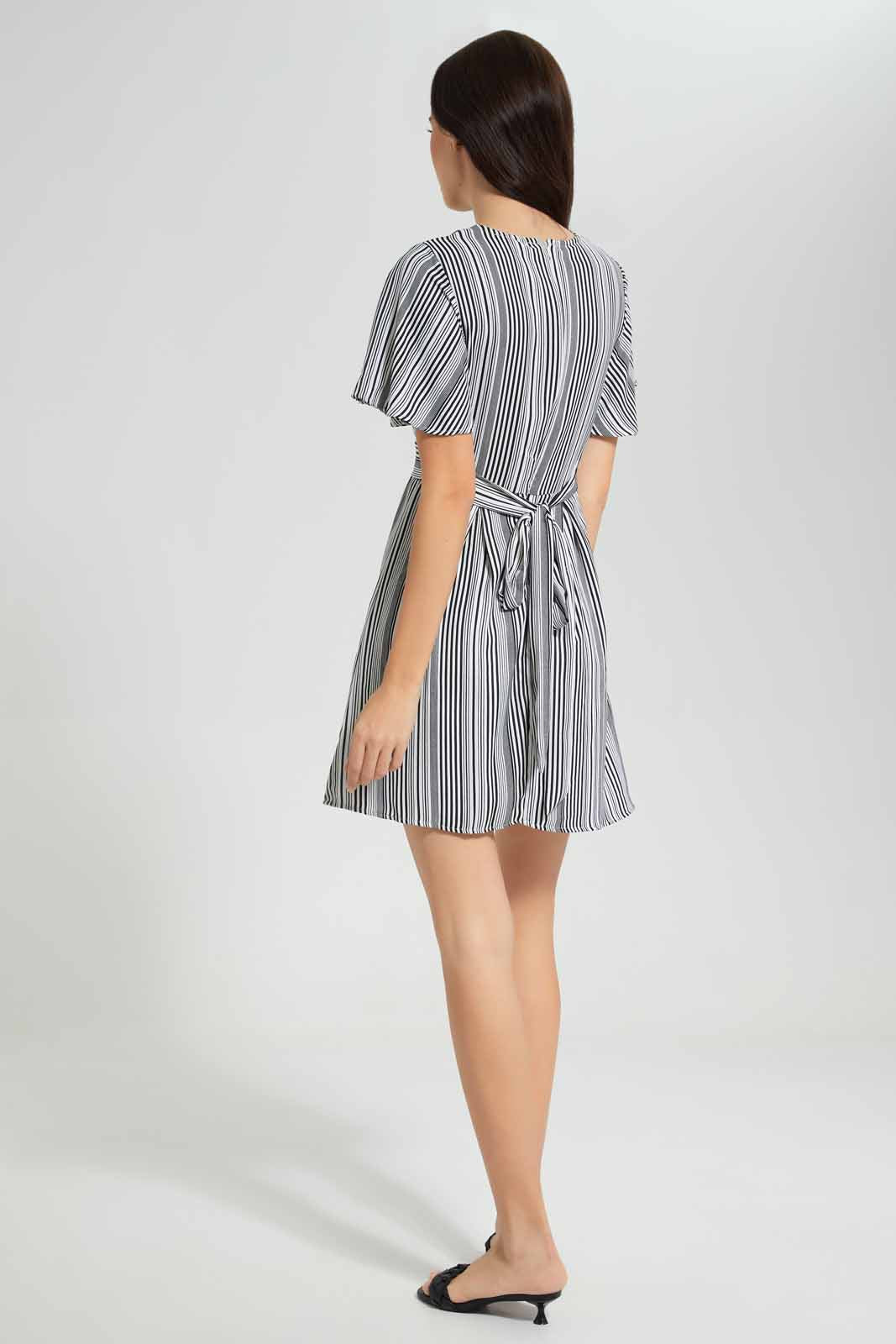 Redtag-Assorted-Striped-Skater-Dress-Category:Dresses,-Colour:Assorted,-Deals:New-In,-Filter:Women's-Clothing,-New-In-Women-APL,-Non-Sale,-S22C,-Section:Women,-Women-Dresses-Women's-