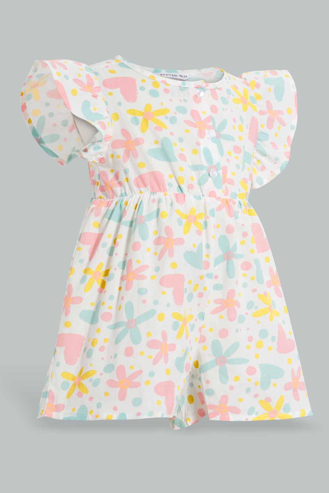 Redtag-Multicolour-Floral-Jumpsuit-For-Baby-Girls-Category:Jumpsuits,-Colour:Multicolour,-Deals:4-For-90,-Deals:Sale,-Filter:Infant-Girls-(3-to-24-Mths),-Infant-Girls-Jumpsuits,-S22C,-Sale-ING-APL,-Section:Girls-(0-to-14Yrs)-Infant-Girls-3 to 24 Months