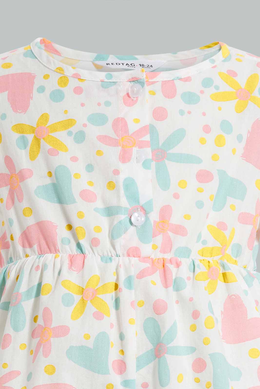 Redtag-Multicolour-Floral-Jumpsuit-For-Baby-Girls-Category:Jumpsuits,-Colour:Multicolour,-Deals:4-For-90,-Deals:Sale,-Filter:Infant-Girls-(3-to-24-Mths),-Infant-Girls-Jumpsuits,-S22C,-Sale-ING-APL,-Section:Girls-(0-to-14Yrs)-Infant-Girls-3 to 24 Months