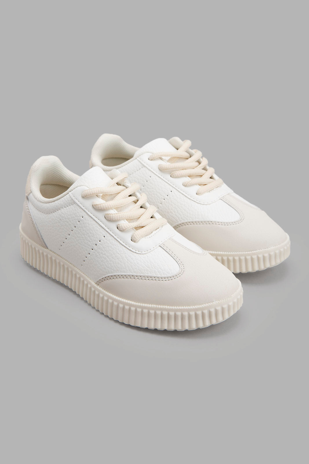 Redtag-White-Perforated-Sneaker-Category:Trainers,-Colour:White,-ContentTest,-Deals:New-In,-Filter:Girls-Footwear-(5-to-14-Yrs),-GSR-Trainers,-New-In-GSR-FOO,-Non-Sale,-Section:Girls-(0-to-14Yrs),-W22O-Senior-Girls-5 to 14 Years
