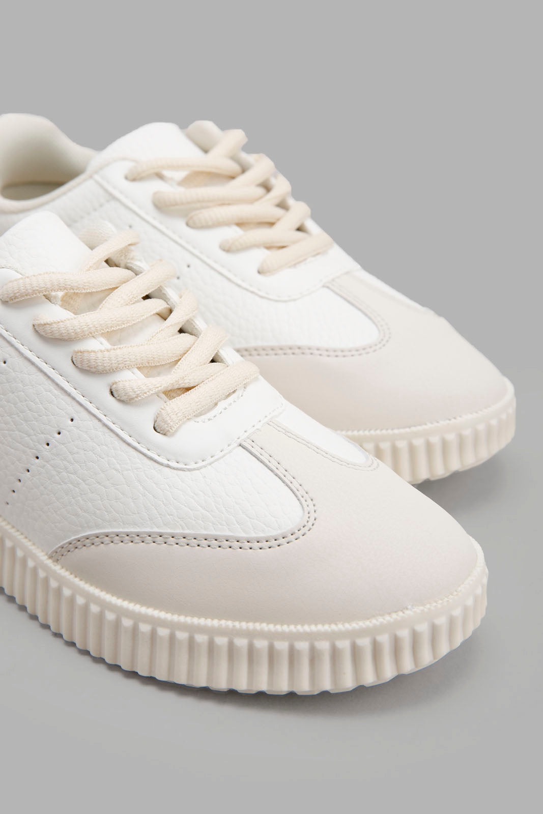 Redtag-White-Perforated-Sneaker-Category:Trainers,-Colour:White,-ContentTest,-Deals:New-In,-Filter:Girls-Footwear-(5-to-14-Yrs),-GSR-Trainers,-New-In-GSR-FOO,-Non-Sale,-Section:Girls-(0-to-14Yrs),-W22O-Senior-Girls-5 to 14 Years