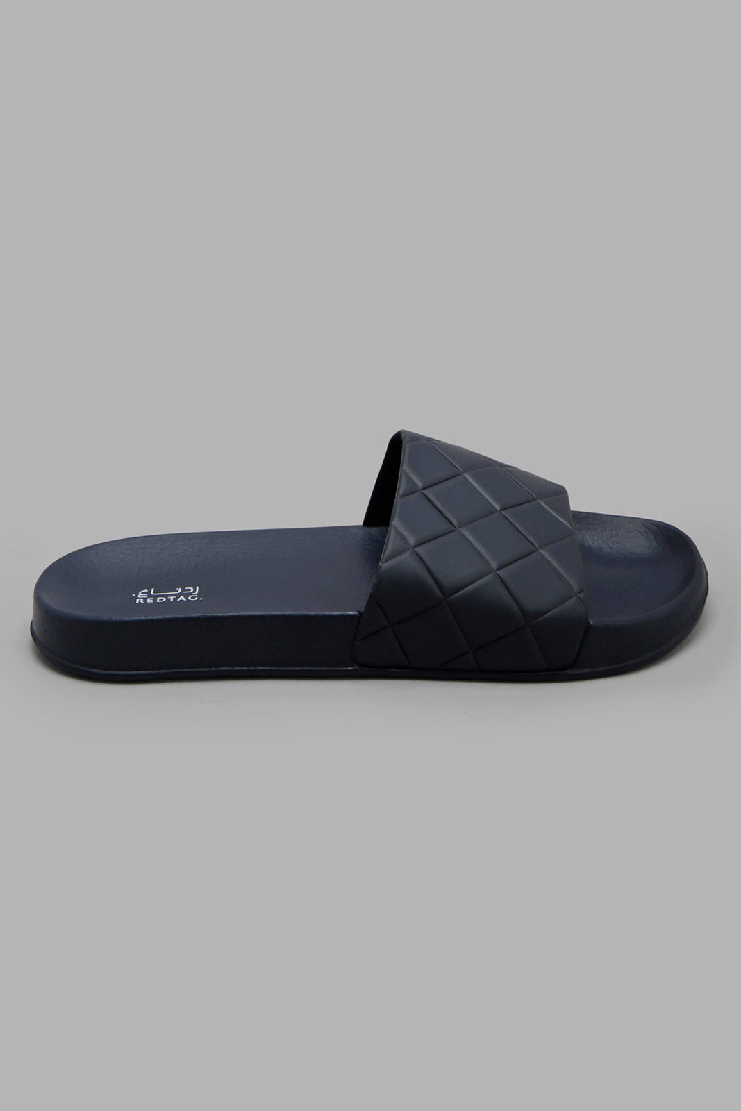 Redtag-Navy-Geometric-Slide-Category:Flip-Flops,-Colour:Navy,-Filter:Men's-Footwear,-Men-Flip-Flops,-New-In,-New-In-Men-FOO,-Non-Sale,-Section:Men,-W22O-Men's-