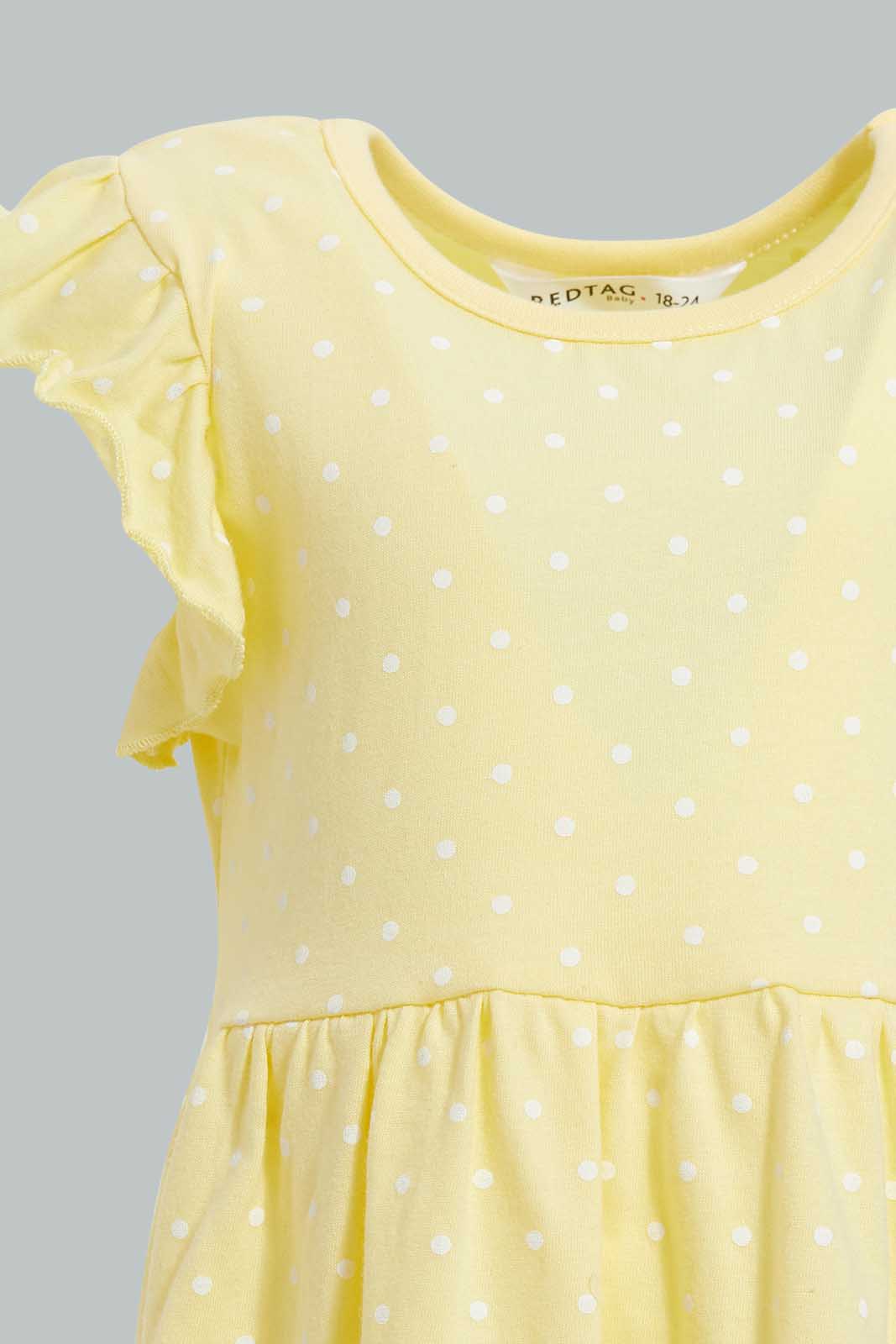 Redtag-Baby-Pink-Printed-/-Solid-Mint-2Pc-Pack-Knit-Dress-Dresses-Infant-Girls-3 to 24 Months