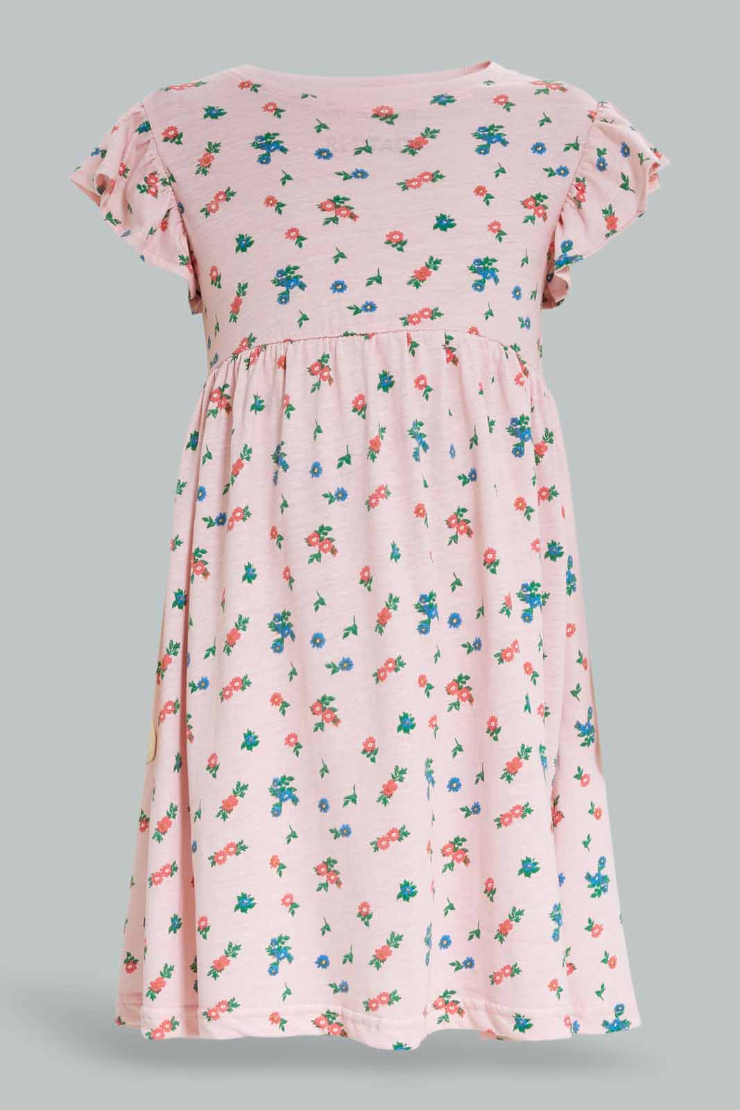 Redtag-Pink-Printed-Dress-2FOR49,-Category:Dresses,-Colour:Pink,-Deals:2-FOR-49,-Dept:Girls,-Filter:Girls-(2-to-8-Yrs),-Girls-Dresses,-PPE,-S22C,-Section:Girls-(0-to-14Yrs)-Girls-2 to 8 Years