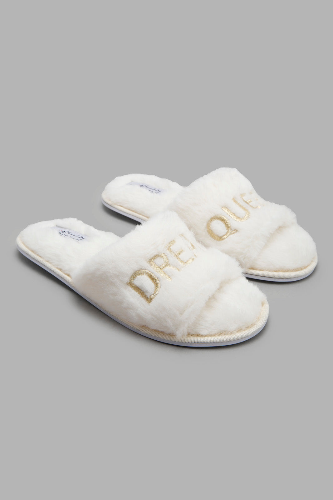 Redtag-Ivory-Dream-Queen-Slipper-Category:Slippers,-Colour:Ivory,-Filter:Women's-Footwear,-New-In,-New-In-Women-FOO,-Non-Sale,-Section:Women,-W22A,-Women-Slippers-Women's-