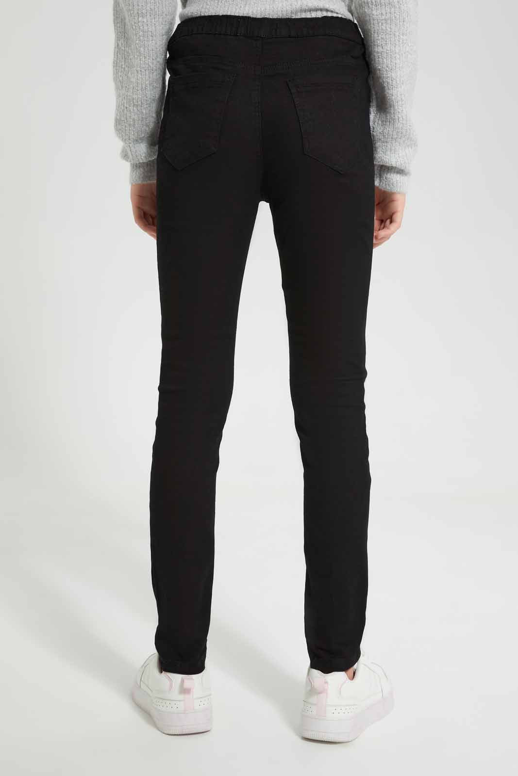 Redtag-Black-Skinny-W/-Bunny-Category:Jeans,-Colour:Black,-Deals:2-For-90,-Deals:New-In,-Filter:Senior-Girls-(8-to-14-Yrs),-GSR-Jeans,-New-In-GSR,-S22C,-Section:Kidswear-Senior-Girls-