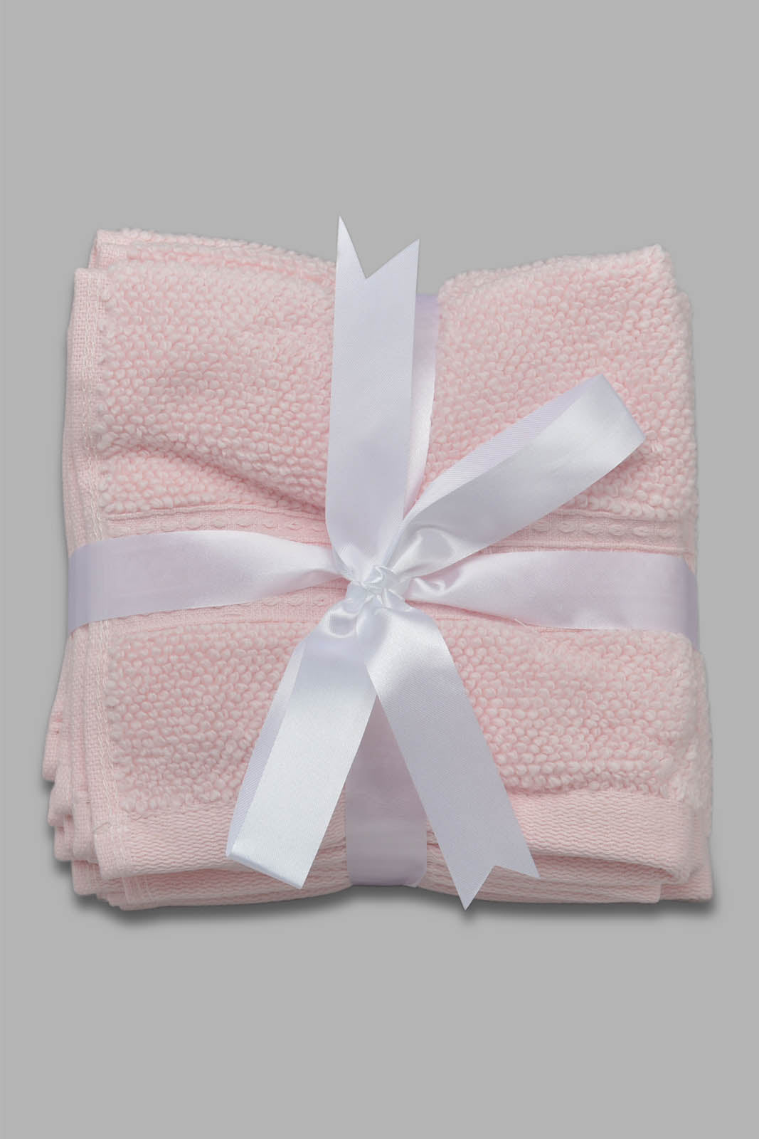 Redtag-Pink-Textured-Cotton-Face-Towel-Set-(4-Piece)-Category:Towels,-Colour:Pink,-Filter:Home-Bathroom,-HMW-BAC-Towels,-New-In,-New-In-HMW-BAC,-Non-Sale,-Section:Homewares,-W22O-Home-Bathroom-