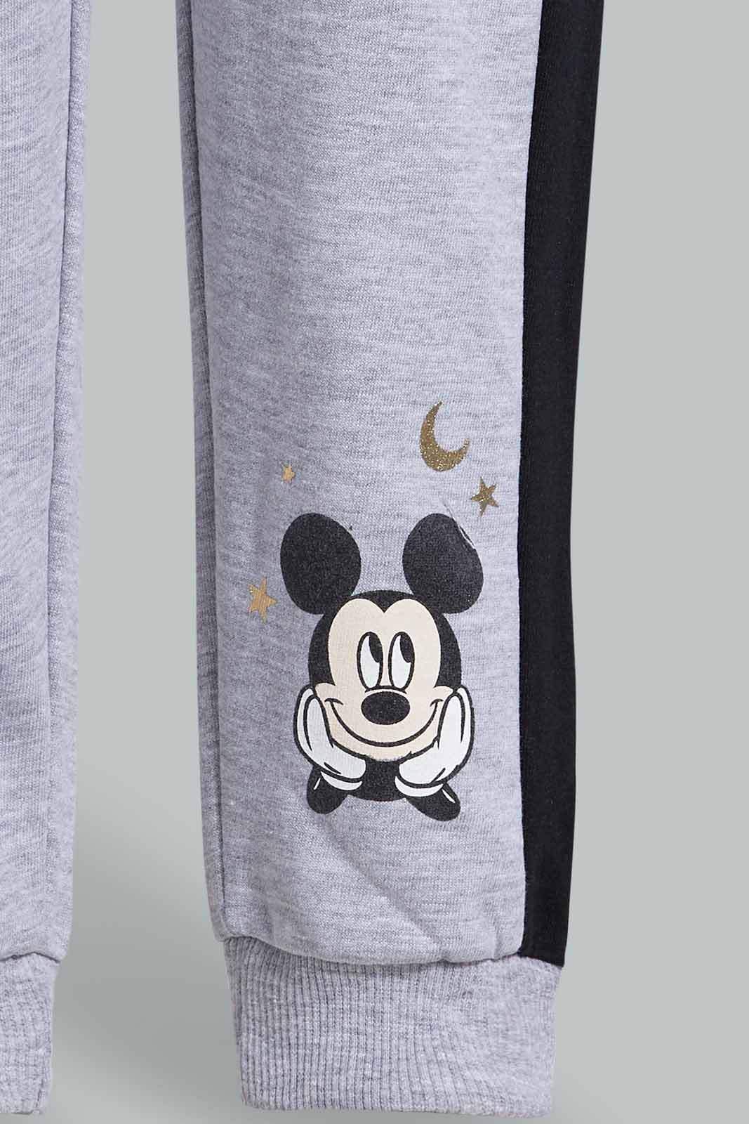 Redtag-Grey-Mickey-Mouse-Active-Pant-Joggers-Infant-Boys-3 to 24 Months