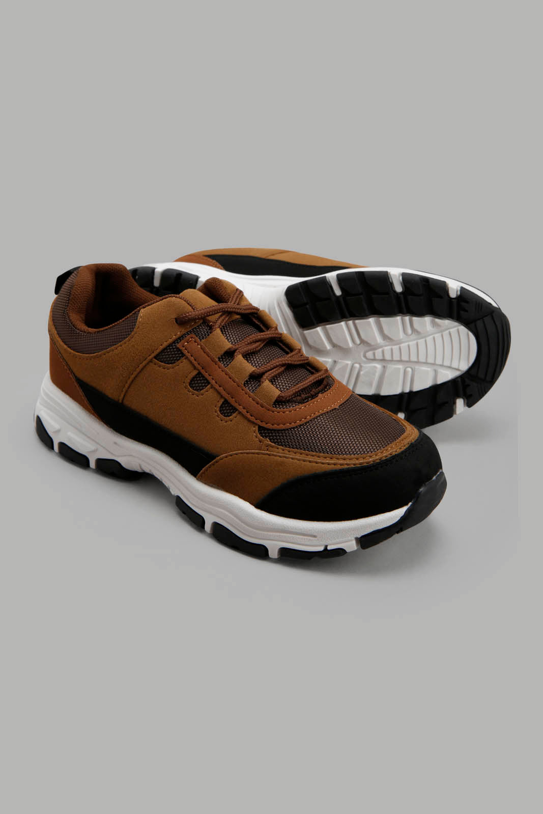 Redtag-Brown-Cut-Out-Upper-Sneaker-BSR-Trainers,-Category:Trainers,-Colour:Brown,-Deals:New-In,-Filter:Boys-Footwear-(5-to-14-Yrs),-New-In-BSR-FOO,-Non-Sale,-Section:Boys-(0-to-14Yrs),-W22A-Senior-Boys-5 to 14 Years