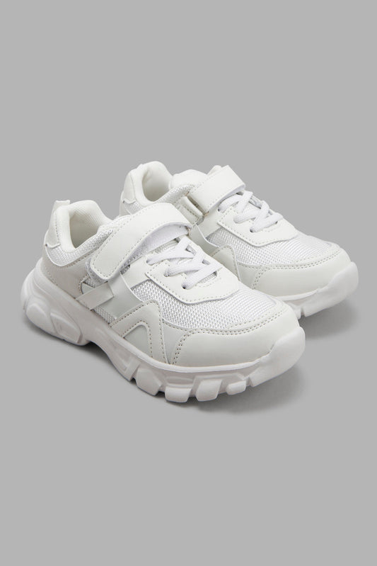 Redtag-White-Fabric-Block-Chunky-Sneaker-BSR-Trainers,-Category:Trainers,-Colour:White,-Filter:Boys-Footwear-(5-to-14-Yrs),-New-In,-New-In-BSR-FOO,-Non-Sale,-Section:Boys-(0-to-14Yrs),-W22O-Senior-Boys-5 to 14 Years