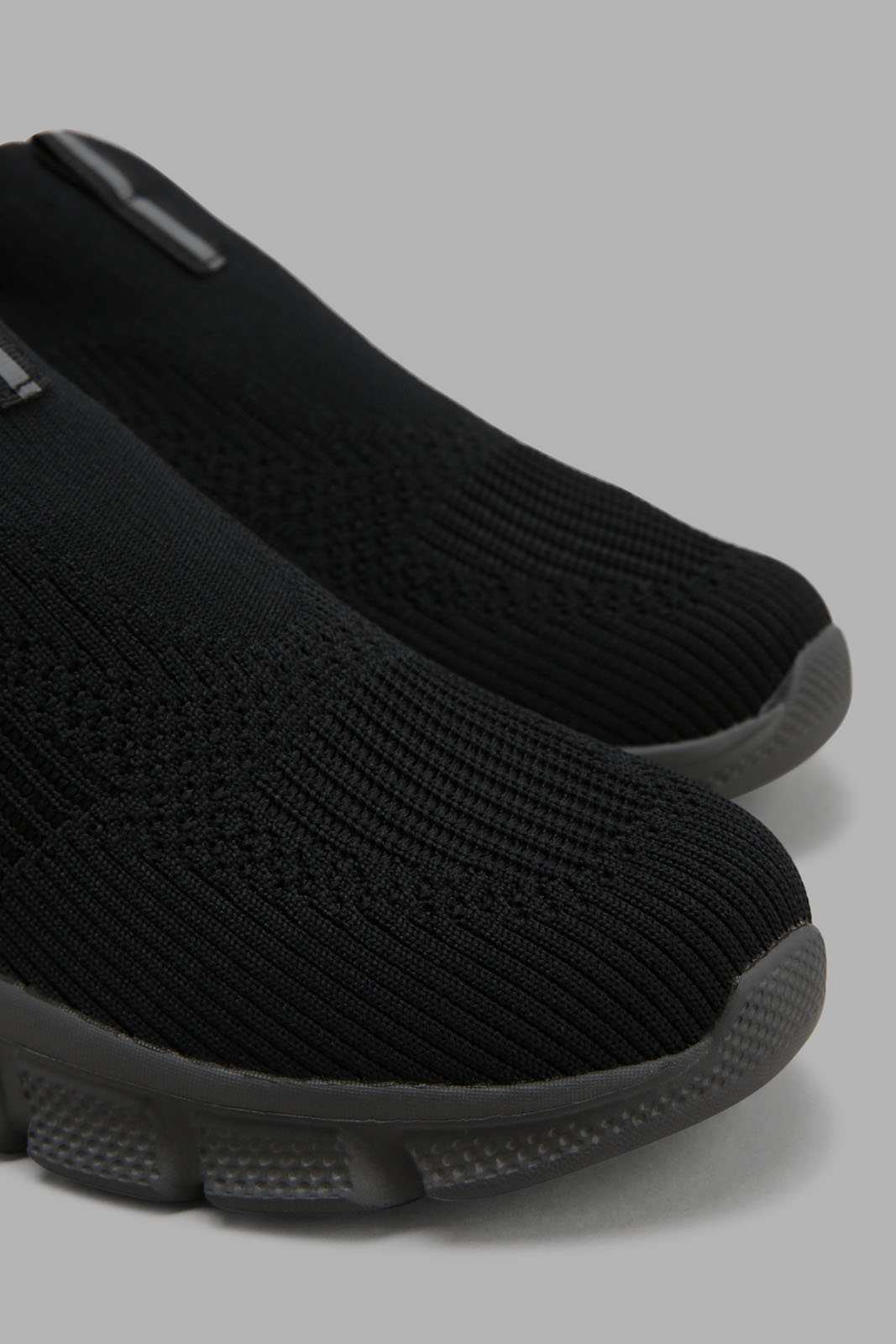 Redtag-Black-Knit-Slip-On-Category:Trainers,-Colour:Black,-Filter:Men's-Footwear,-Men-Trainers,-New-In,-New-In-Men-FOO,-Non-Sale,-Section:Men,-W22A-Men's-