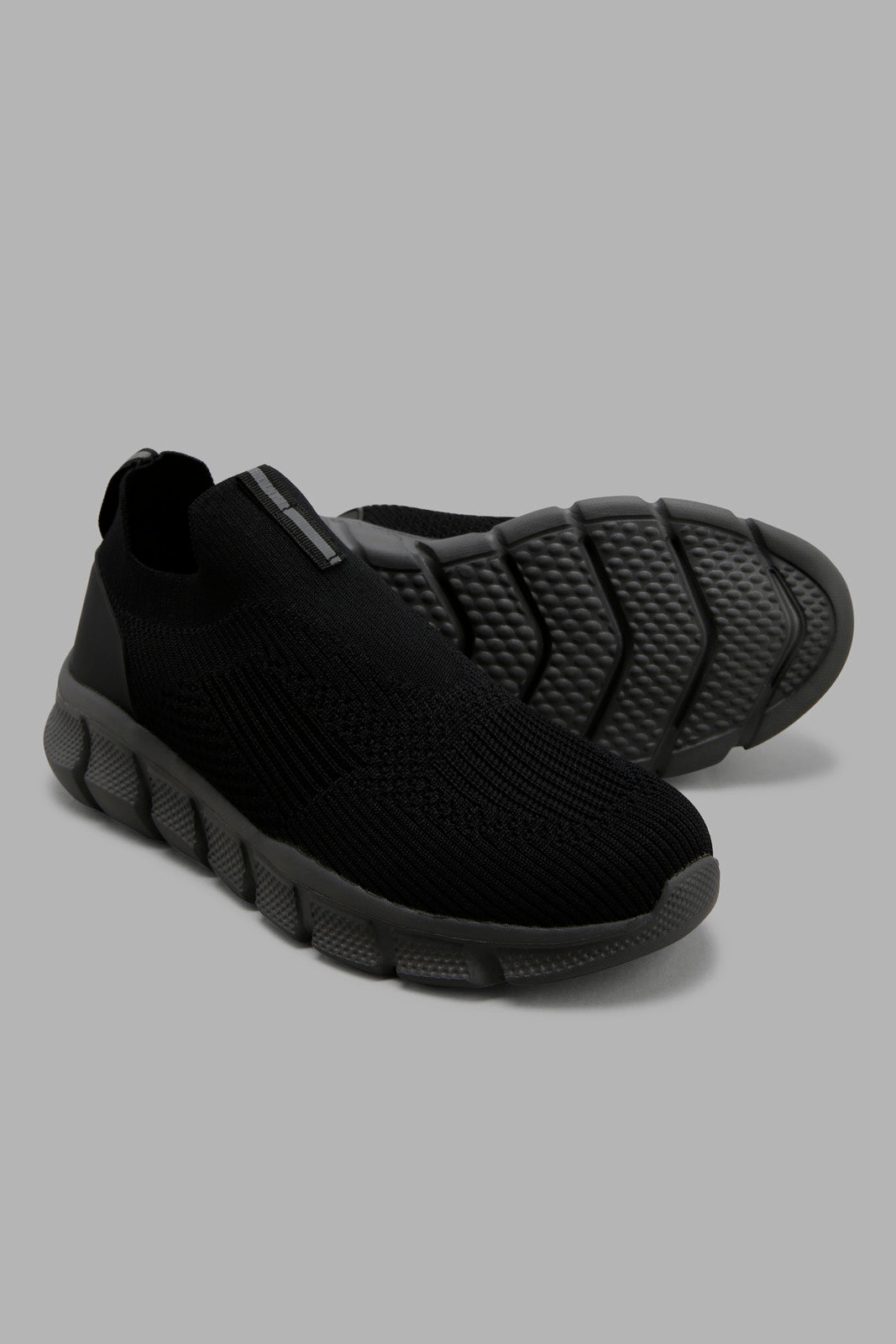 Redtag-Black-Knit-Slip-On-Category:Trainers,-Colour:Black,-Filter:Men's-Footwear,-Men-Trainers,-New-In,-New-In-Men-FOO,-Non-Sale,-Section:Men,-W22A-Men's-