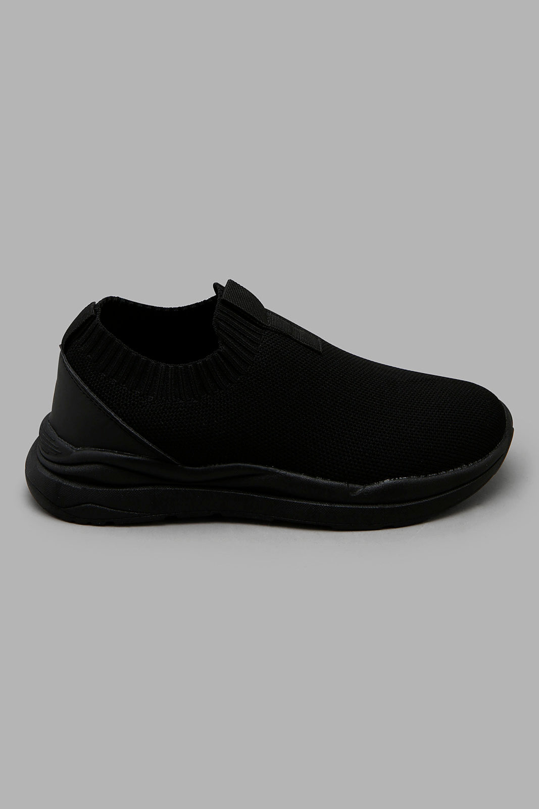Redtag-Black-Knit-Slip-On-BSR-Trainers,-Category:Trainers,-Colour:Black,-Filter:Boys-Footwear-(5-to-14-Yrs),-New-In,-New-In-BSR-FOO,-Non-Sale,-Section:Boys-(0-to-14Yrs),-W22O-Senior-Boys-5 to 14 Years