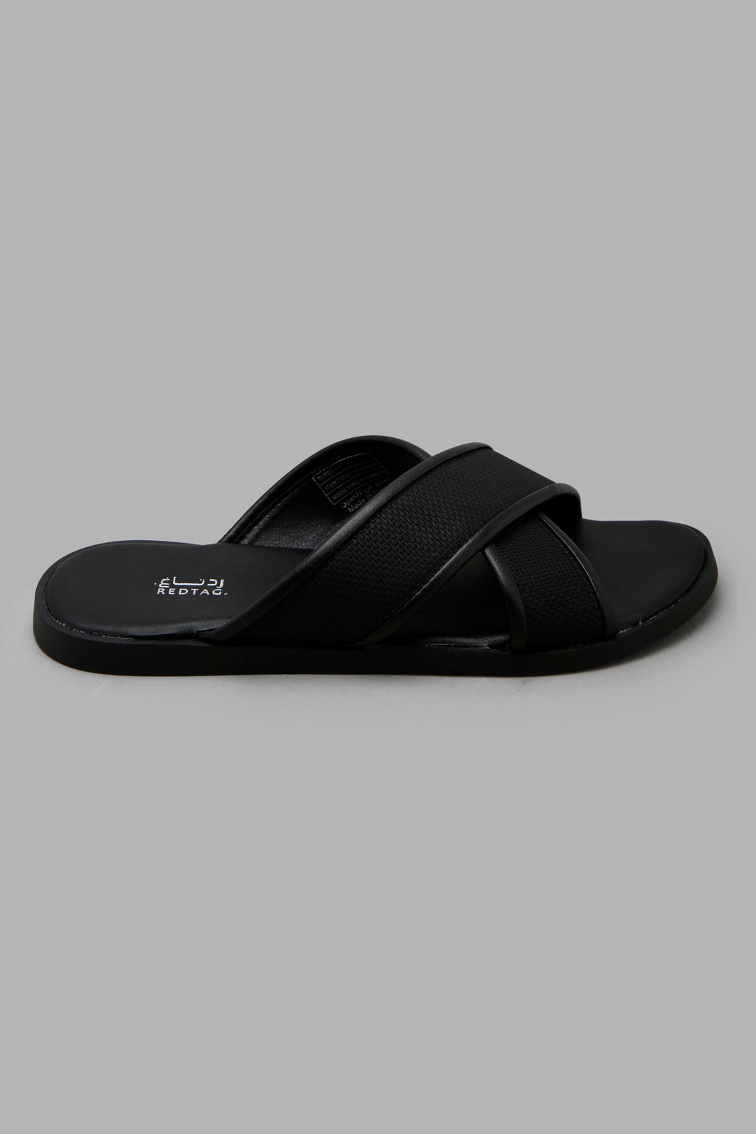 Redtag-Black-Criss-Cross-Strap-Sandal-Category:Sandals,-Colour:Black,-Filter:Men's-Footwear,-Men-Sandals,-New-In,-New-In-Men-FOO,-Non-Sale,-Section:Men,-W22O-Men's-