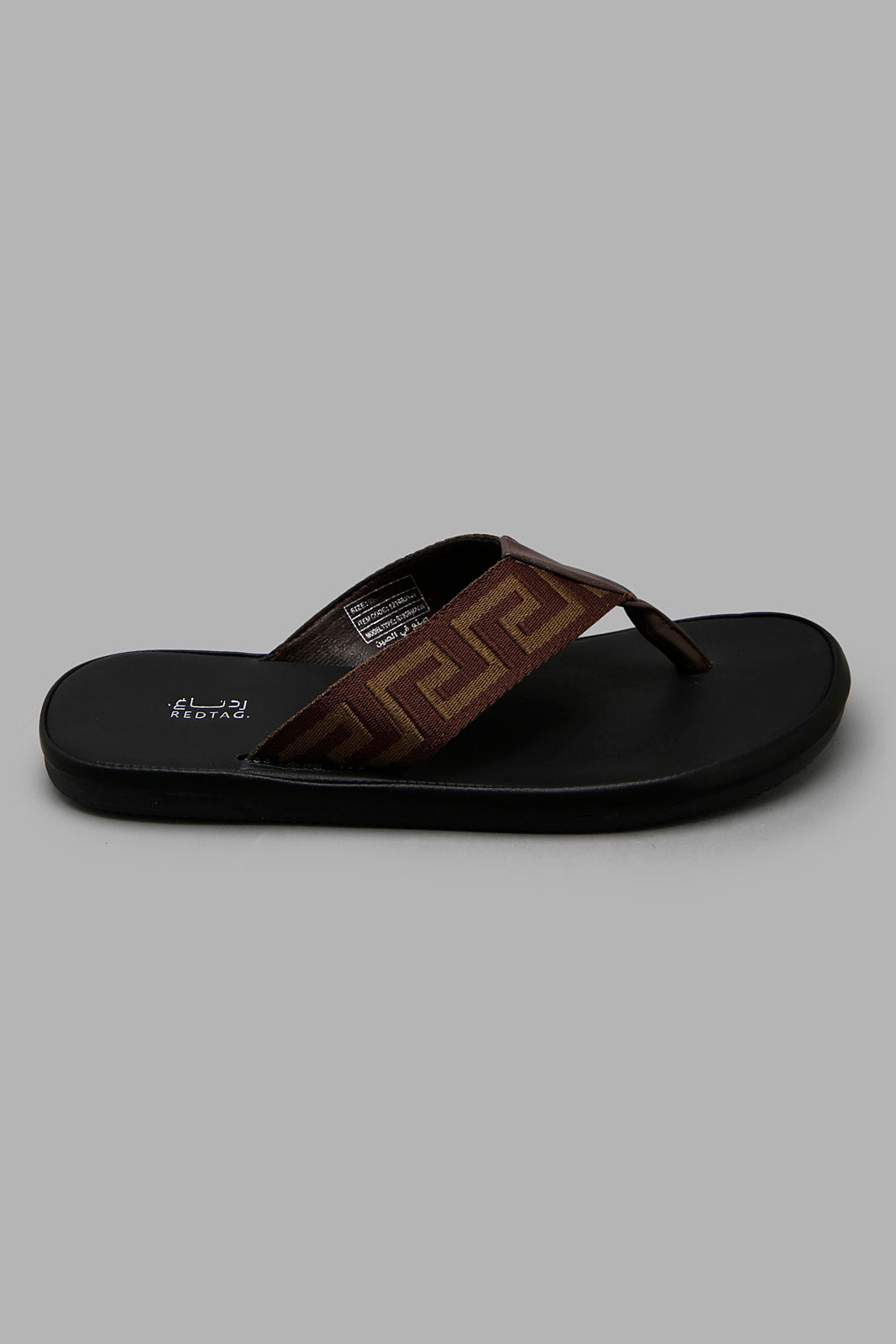 Redtag-Olive-Monogram-Strap-Toe-Post-Category:Sandals,-Colour:Olive,-Filter:Men's-Footwear,-Men-Sandals,-New-In,-New-In-Men-FOO,-Non-Sale,-Section:Men,-W22O-Men's-