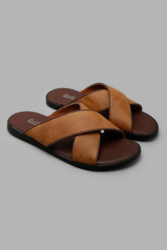 Redtag-Brown-Criss-Cross-Strap-Sandal-Category:Sandals,-Colour:Brown,-Filter:Men's-Footwear,-Men-Sandals,-New-In,-New-In-Men-FOO,-Non-Sale,-Section:Men,-W22O-Men's-