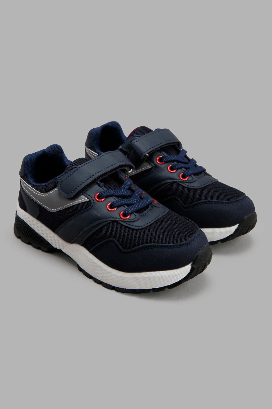 Redtag-Navy-Colour-Block-Trekker-BOY-Trainers,-Category:Trainers,-Colour:Navy,-Deals:New-In,-Filter:Boys-Footwear-(3-to-5-Yrs),-New-In-BOY-FOO,-Non-Sale,-S22C,-Section:Boys-(0-to-14Yrs)-Boys-3 to 5 Years