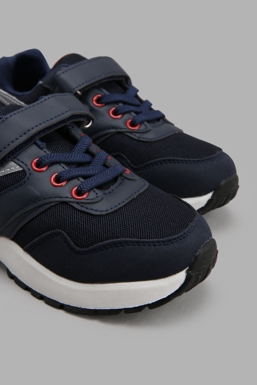 Redtag-Navy-Colour-Block-Trekker-BOY-Trainers,-Category:Trainers,-Colour:Navy,-Deals:New-In,-Filter:Boys-Footwear-(3-to-5-Yrs),-New-In-BOY-FOO,-Non-Sale,-S22C,-Section:Boys-(0-to-14Yrs)-Boys-3 to 5 Years