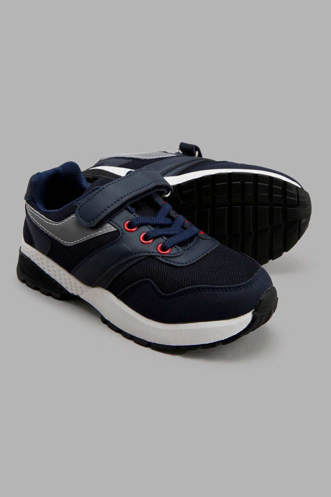 Redtag-Navy-Colour-Block-Trekker-BOY-Trainers,-Category:Trainers,-Colour:Navy,-Deals:New-In,-Filter:Boys-Footwear-(3-to-5-Yrs),-New-In-BOY-FOO,-Non-Sale,-S22C,-Section:Boys-(0-to-14Yrs)-Boys-3 to 5 Years