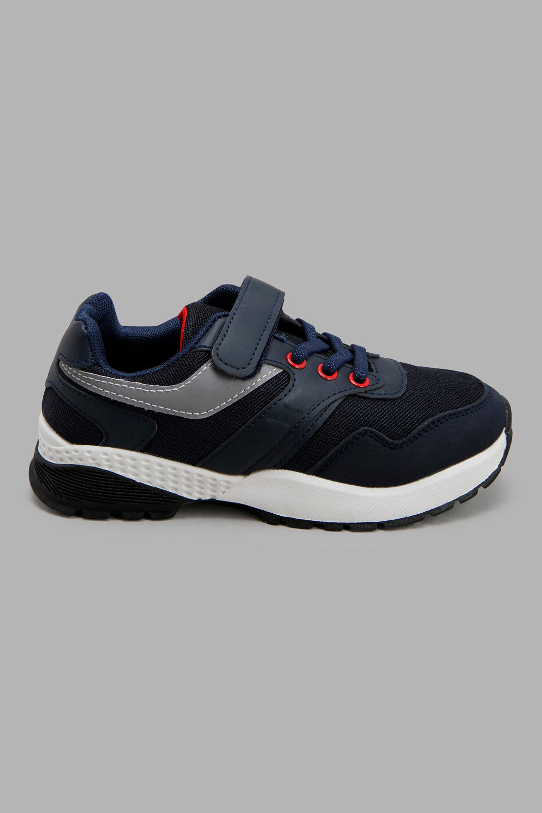Redtag-Navy-Colour-Block-Trekker-BOY-Trainers,-Category:Trainers,-Colour:Navy,-Deals:New-In,-Filter:Boys-Footwear-(3-to-5-Yrs),-New-In-BOY-FOO,-Non-Sale,-S22C,-Section:Boys-(0-to-14Yrs)-Boys-3 to 5 Years