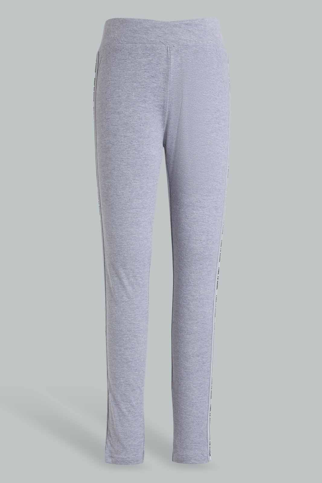 Redtag-Dk-Grey-Melange-Pique-Leggings-With-Print-Category:Leggings,-Colour:Grey,-Filter:Senior-Girls-(9-to-14-Yrs),-GSR-Leggings,-New-In,-New-In-GSR,-Non-Sale,-S22D,-Section:Kidswear,-TBL-Senior-Girls-