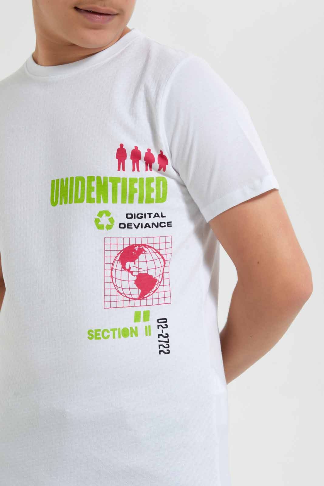 Redtag-White-Jacquard-California-Tee-Graphic-T-Shirts-Senior-Boys-9 to 14 Years