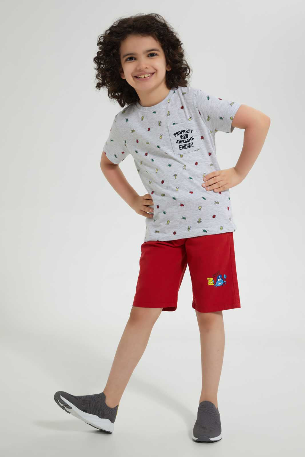 Redtag-Stone-Bug-Pocket-T-Shirt-Graphic-T-Shirts-Boys-2 to 8 Years