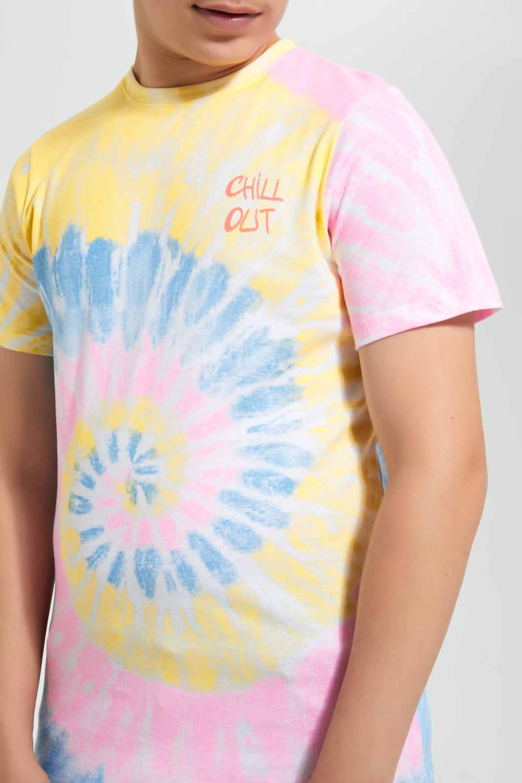 Redtag-White-Bsr-Tye-Dye-Tee-Embellished-T-Shirts-Senior-Boys-9 to 14 Years